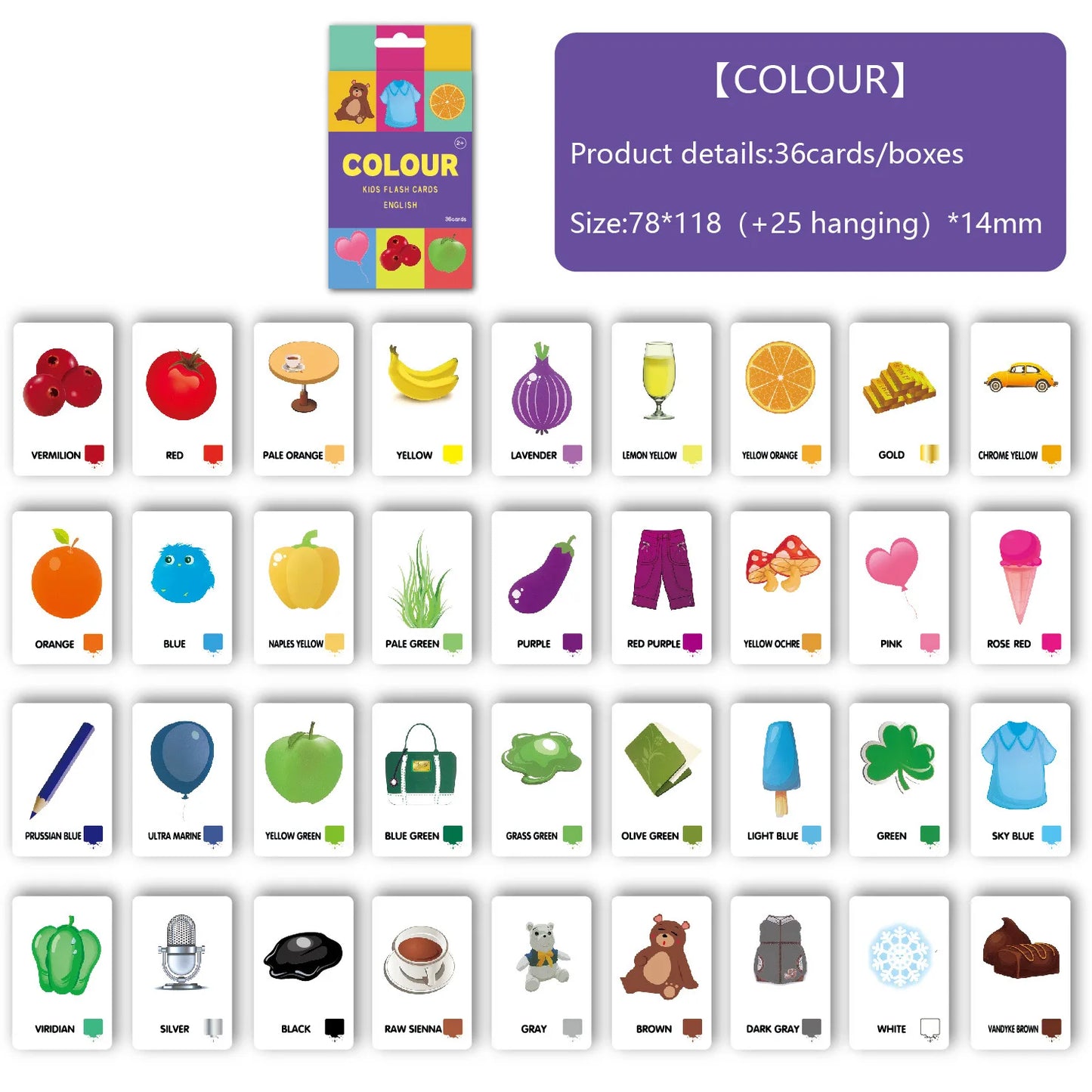 Montessori Alphabet Flashcards for Kids 3-14 Years, 36 Cards x 8 Themes, Educational Toys, Reading/Writing Learning Games Gift