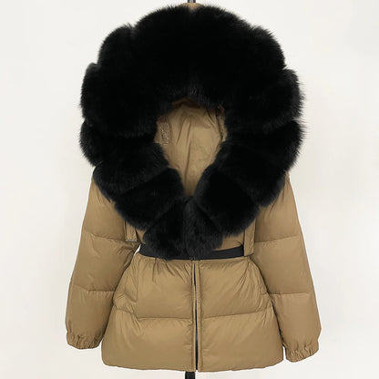 OFTBUY 2025 Winter Clothing Puffer Jacket Women Real Fox Fur Hooded Thick Warm 90% White Duck Down Coat Female Parkas Waterproof