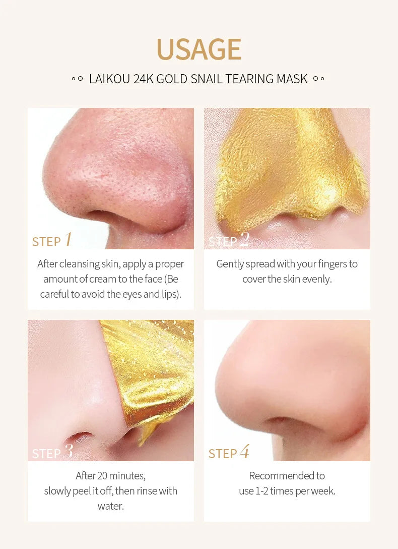 Sakura Peeling Face Mask Deep Cleansing 24k Gold Blackhead Removed Tear Off Mask Repairing & Smoothing Facial Skin Care 50g