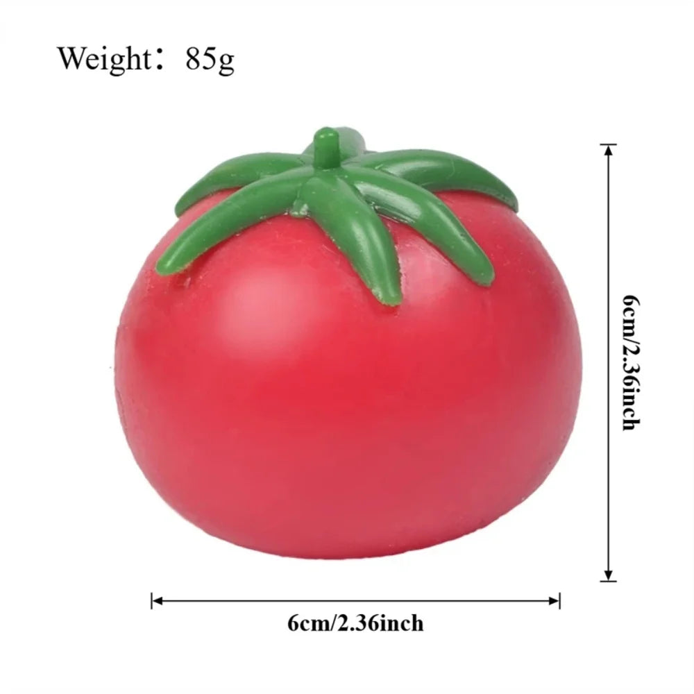 Tomato Squishy Stress Ball - Soft Fidget Sensory Toy for ADHD Autism, Slow Rebound Squeeze Toy for Adults Kids, Christmas Gift