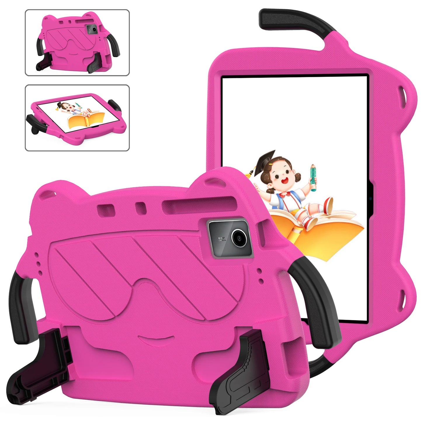 Kids EVA Case for Xiaomi Redmi Pad SE 2023 11.0 inch 23073RPBFG Bracket Stand Cartoon Tablet Cover With Hand Holder Shockproof