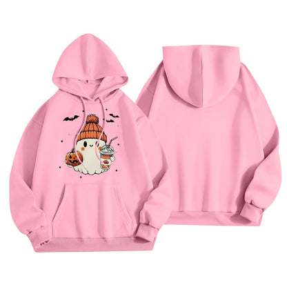 Women Halloween Printed Hoodie Casual Long Sleeve Sweatshirt Fashion Oversize Pullover Cozy Winter Streetwear Chic Loungewear