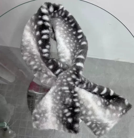 Winter Harajuku Elk Plush Scarf Christmas Gift Padded Warm Scarf Antlers Hairband Cosplay Cute New Year decoration Accessories