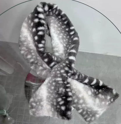 Winter Harajuku Elk Plush Scarf Christmas Gift Padded Warm Scarf Antlers Hairband Cosplay Cute New Year decoration Accessories