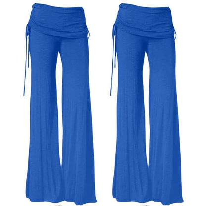 EtherealBe women's medieval cosplay pants in vibrant blue with a flowy design and adjustable ties