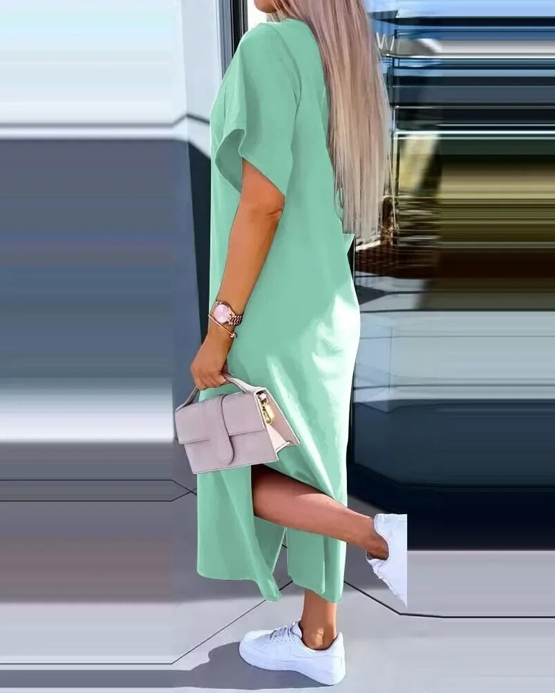 EtherealBe Ladies Back Lace Casual Dress in Mint Green