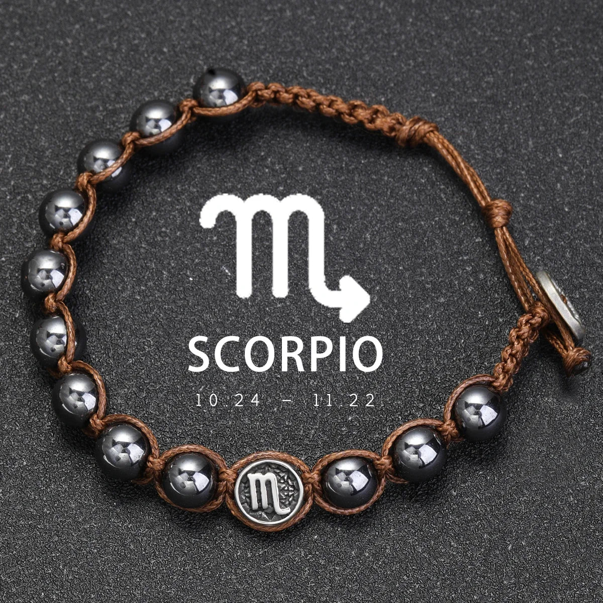 12 Constellation Bracelet Stainless Steel Accessories Handmade Bracelet 8mm Hematite Beads Men's and Women's Bracelet Jewelry