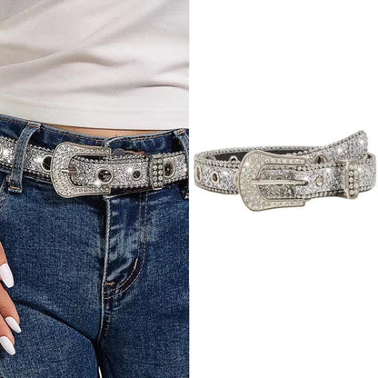 Gothic rhinestone belt for women with sparkling details, perfect for adding flair to casual outfits