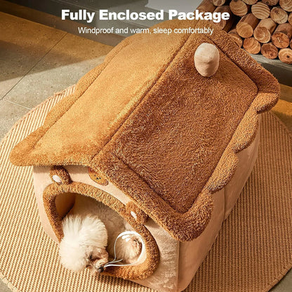 Pet Bed for Cats and Dogs - Cozy Indoor Pet Shelter with Soft Cushion, Stylish Design, Durable and Easy to Clean