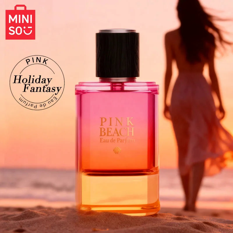 MINISO PINK BEACH Women Perfume Original Luxury Fruity Floral Eau De Parfum Designer Fragrance For Woman Body Spray 50ML