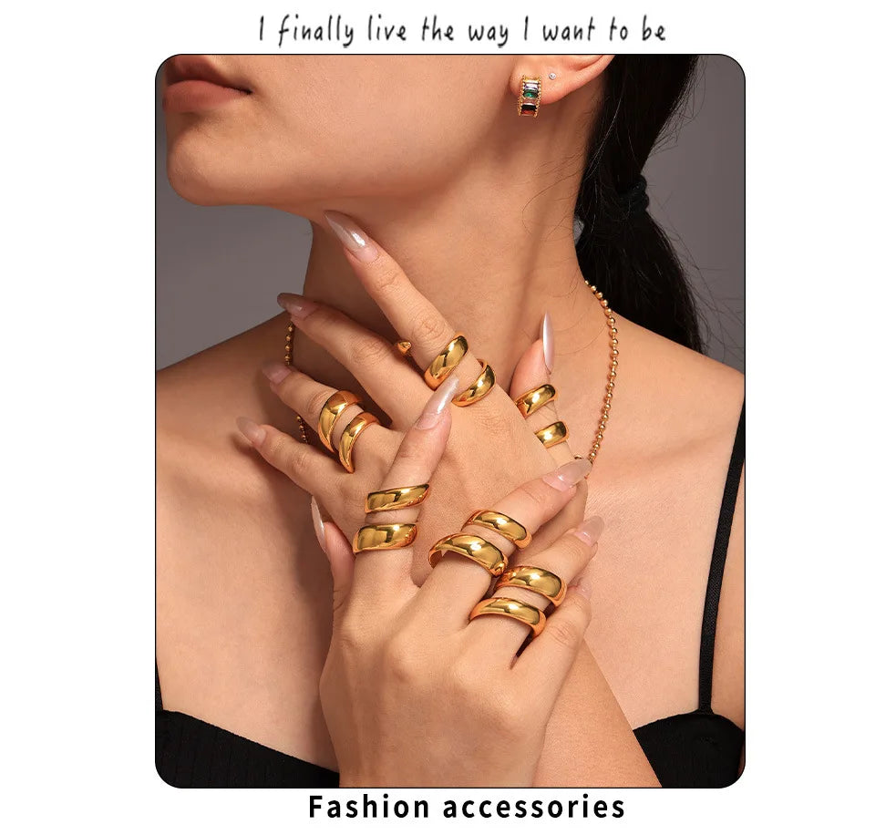 Fashion Spiral 316L Stainless Steel Rings For Women Men 18K Gold Plated Spring Shape Unisex Women's Men's Ring Couples Jewelry