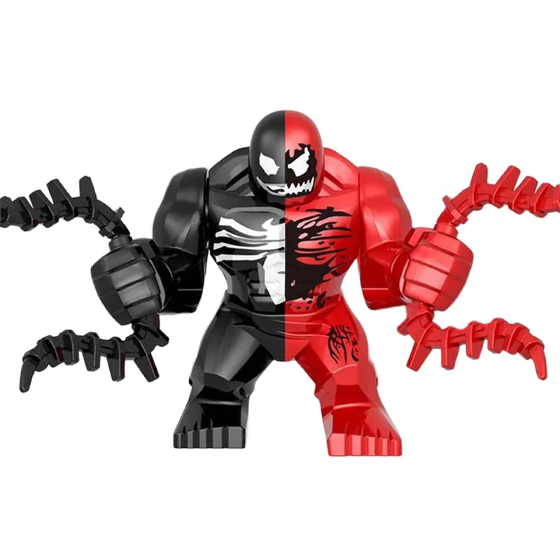 Building Blocks Marvel Transformation Figures Big Goblin Spiderman Iron Man Venom Captain Hawk Deadpool Technic Armor Gift Toys