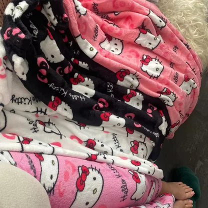 2025 New HelloKitty Outerwear Autumn/Winter Plush Sleeper Pants Women's Warm Pants Flannel Home Pants Soft Warm Sleeper Pants
