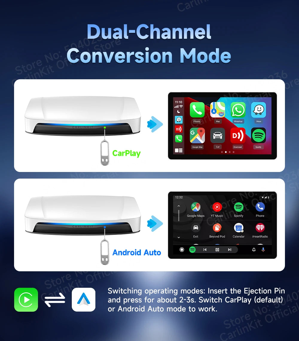 HDMI CarlinKit 8G+128G CarPlay Ai Box Android 13.0 Wireless Android Auto&CarPlay SM6225 Qualcomm 8-Core For Netflix Smart TV Box