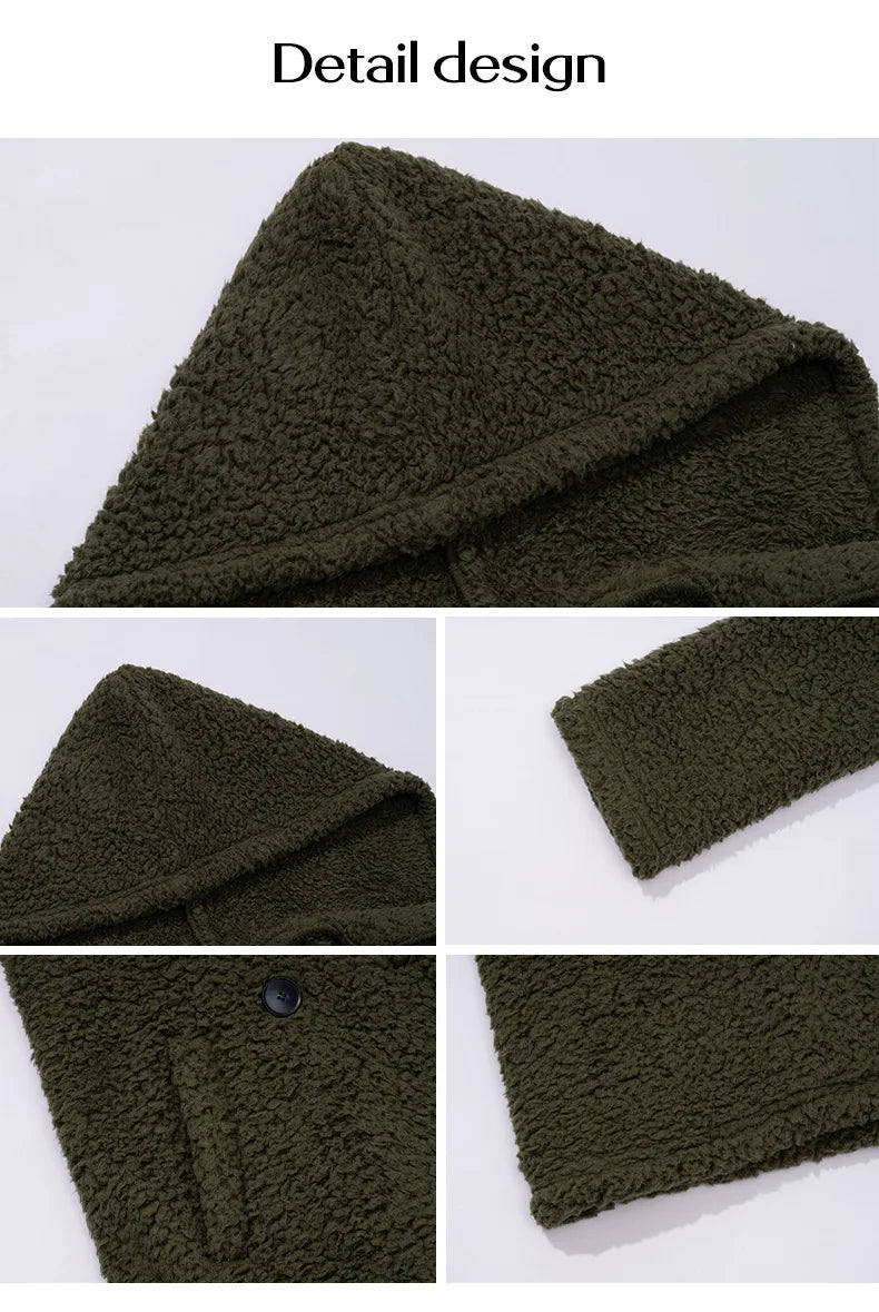 2024 Autumn and Winter Temperament Casual Loose Hooded Knitted Jacket Women's Clothing Пальто Женское