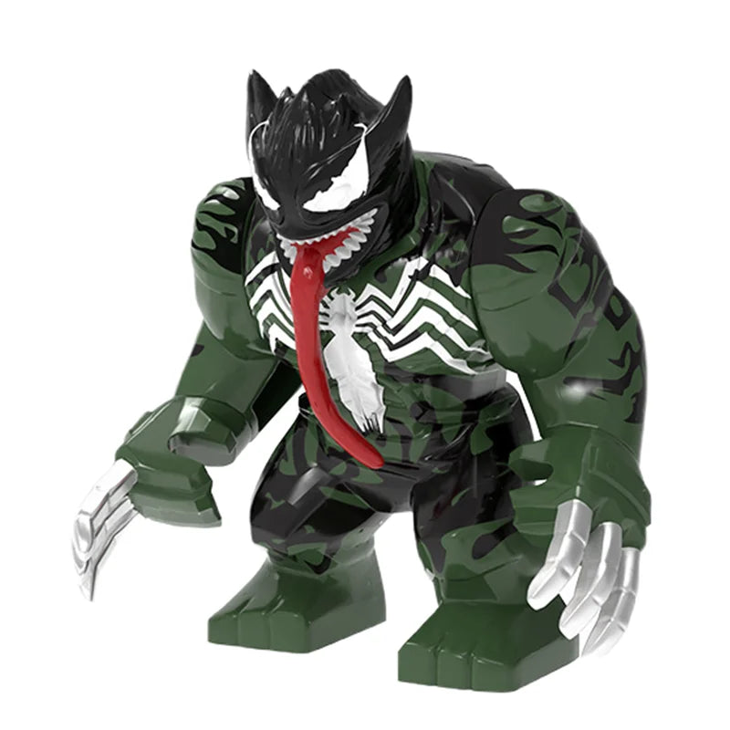 Building Blocks Marvel Transformation Figures Big Goblin Spiderman Iron Man Venom Captain Hawk Deadpool Technic Armor Gift Toys