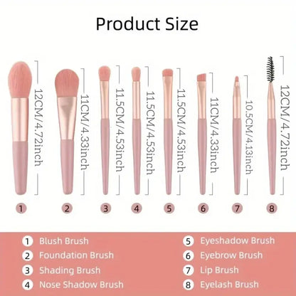 8/22/34Pcs Makeup Brush Set Portable Soft Eyeshadow Brushes Powder Foundation Brush Multipurpose Blending Cosmetic Beauty Tool