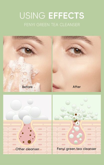 Green Tea Facial Cleanser 50g Skin Deep Cleansing Moisturizing Blackhead Removal Skincare Face Wash Foam Face Cleanser Skin Care