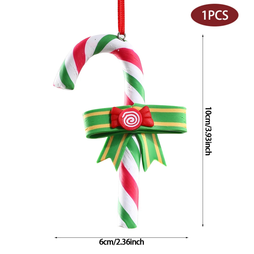 Christmas Decoration Red Christmas Candy Canes Christmas Tree Hanging Pendants Xmas New Year Home Decorations Kids Toys Navidad