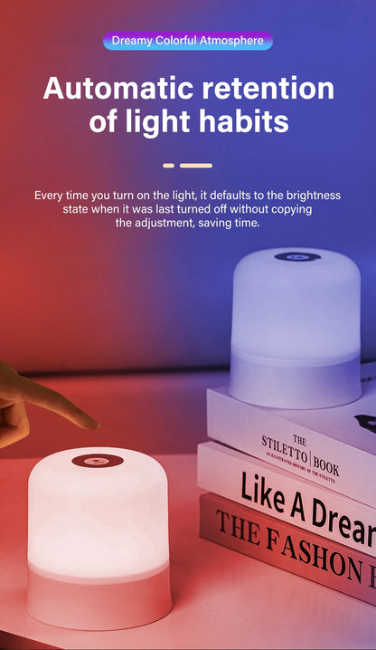 Touch LED Night Light USB Table Lamps Rechargeable Dimmable Bedside Light for Bedroom Decor Home Christmas Gift Child Night Lamp