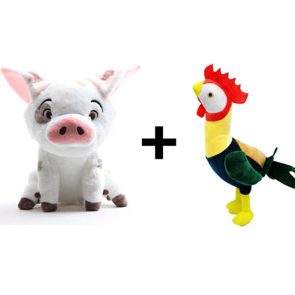 Adorable Moana stuffed pig and chicken plush toys, ideal for kids Moana 2 Halloween costume