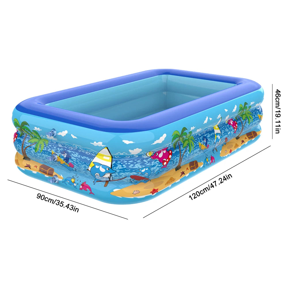 Inflatable Swimming Pool Large Family Pools Rectangle Framed Children Swimming Pool Summer Outdoor Kids Baby Bathtub Toys