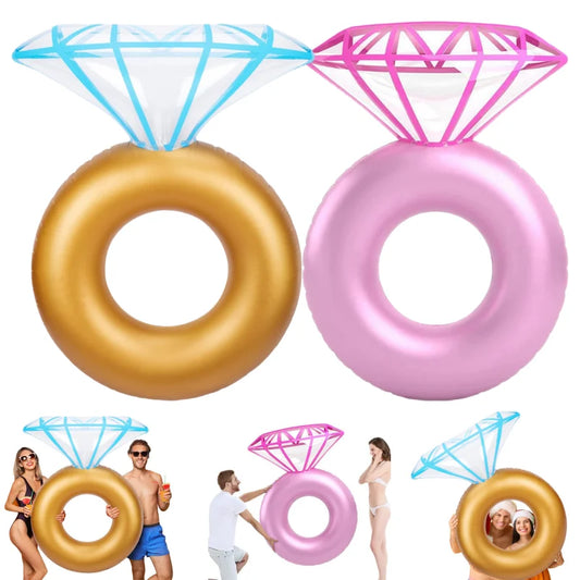 Inflatable Floating Swimming Pool float Diamond Swim ring Pool Mat Floats Tube for Valentine or Wedding Bachelorette Party