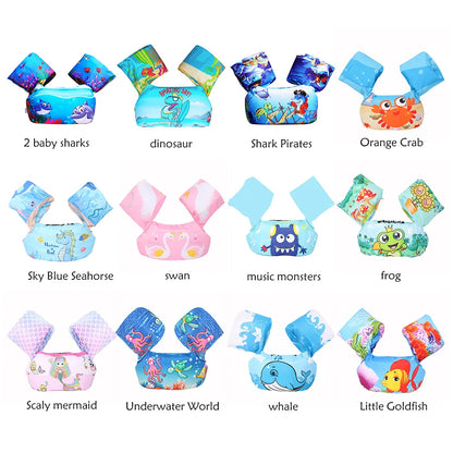 Baby Float Cartoon Arm Sleeve Life Jacket Swimsuit Foam Safety Swimming Training Floating Pool Float Swimming Ring Children Swim