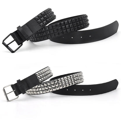 High Quality Rivet Belt Men&Women's Studded Fashion Versatile Belts Punk Rock With Pin Buckle Drop Decoration Black Hot Sale