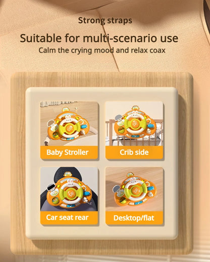 Baby Toy Electric Children's Steering Wheel Simulated Driving Car Steering Wheel LED Vocal Educate Toys Halloween Christmas Gift