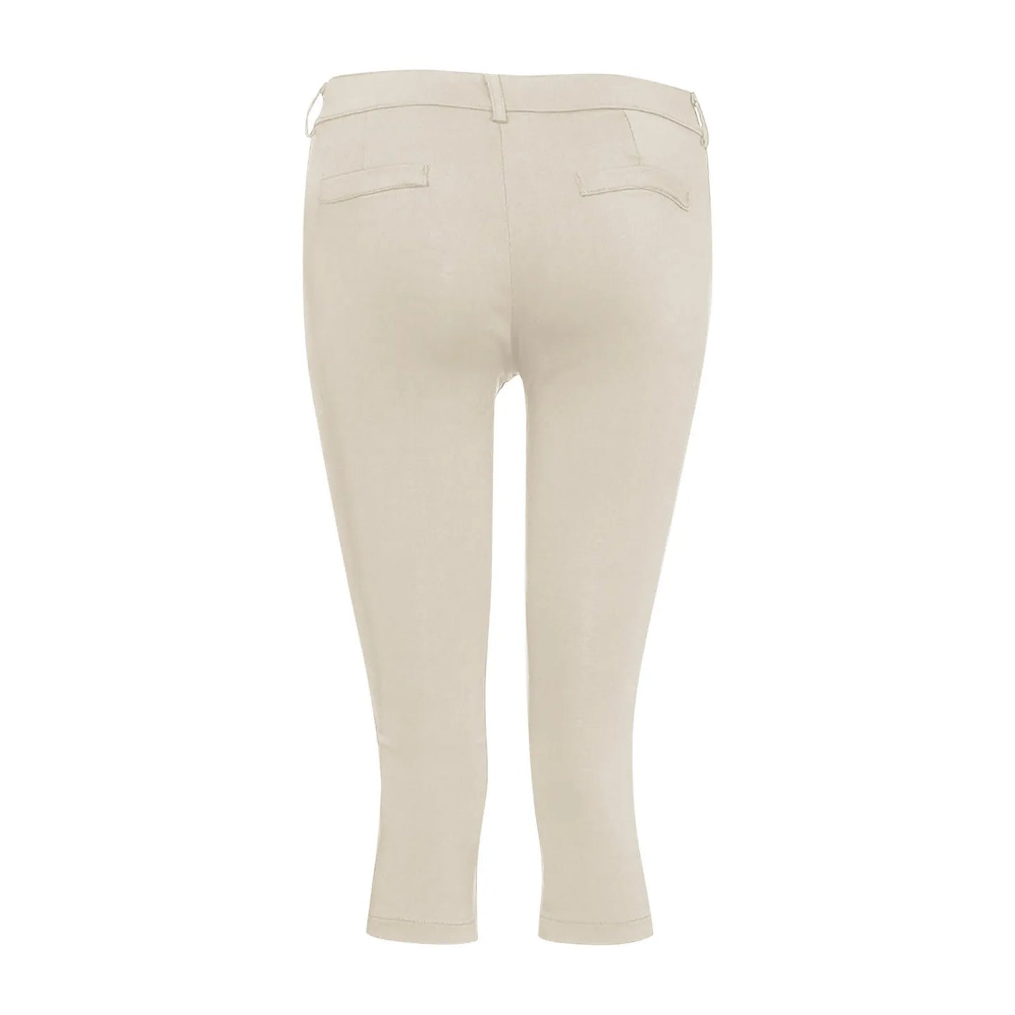 Women's Slim Fit Casual Solid Color Button Pocket Capris For Women