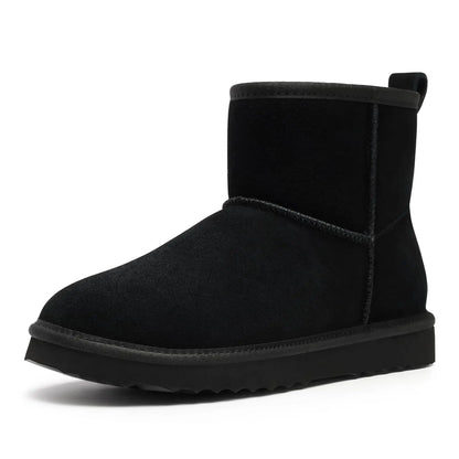 Evshine Winter Mini Snow Boots For Women Plush Lined Warm Suede Snow Boots Comfy Fuzzy Boots Fur Home Ankle Boots Lady Snow Boot