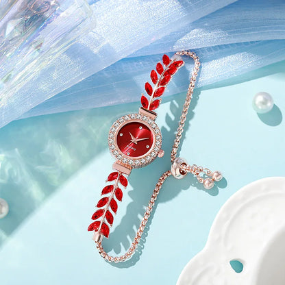 Women's Bracelet Watches Ladies Fashion Quartz Wrist Watch Round Mini Women Watch Gifts for Women（Without Box）