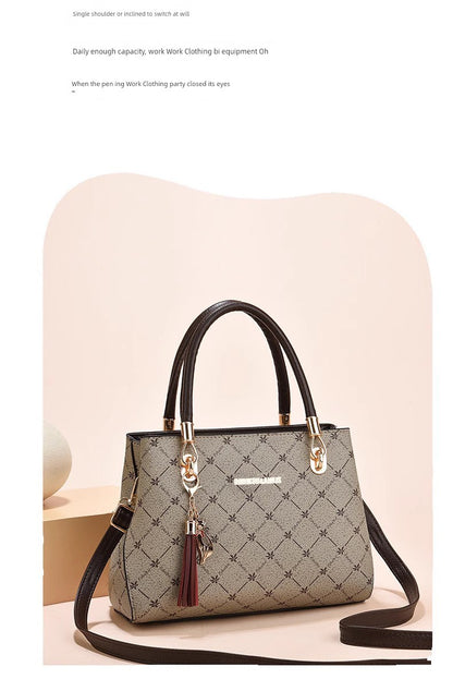 Mother's Day Gift Bag Female New Arrival Niche Style Crossbody Bag Handbag for Middle-Aged People Mother Bag Crossbody Large Capacity Soft Leather