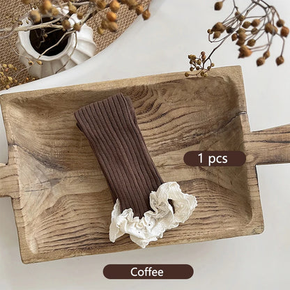 Autumn Baby Girls Leggings Ribbed Pants Cotton Lace Cuff  Toddler Kid Leggings Striped Casual Pants Kids Outfits Trousers