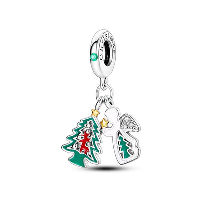Halloween Christmas 925 Silver Charms Fit Original Bracelet For Women Jewelry Snow Christmas Tree Santa Claus