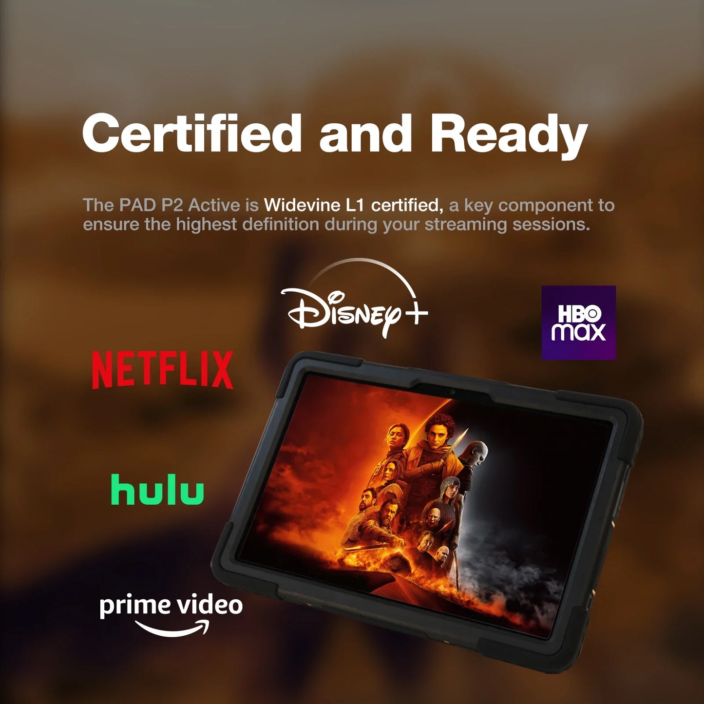 AGM P2 Active 11" FHD Rugged Tablet, IP68 Waterproof/Dustproof, 8GB RAM+256GB, Android 14, G99, Widevine L1 P2W Durable Pad