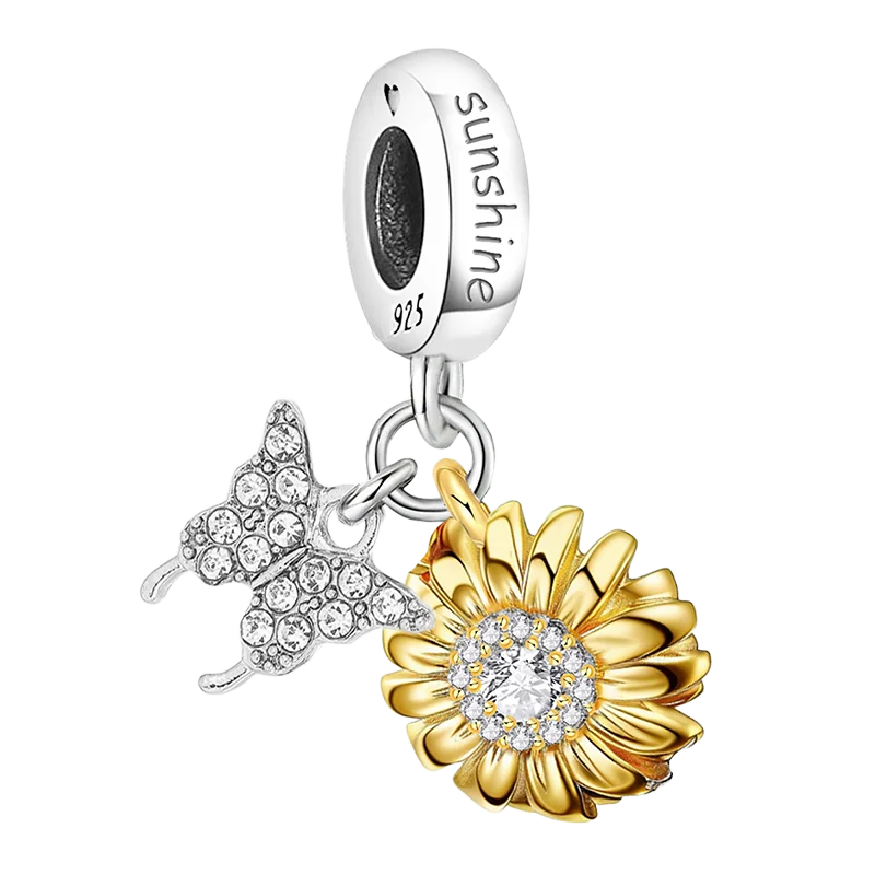 Original 925 Sterling Silver Charms Beads Glowing Luminous Bee Firefly Butterfly Pendant for Bracelet Bangle Charm DIY Jewelry