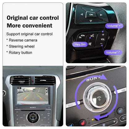 Wireless Carplay Android Auto for Ford Sync2 System Explorer Focus Fiesta C-max Edge F-150 Fusion Taurus 2011-2016 Decoder box
