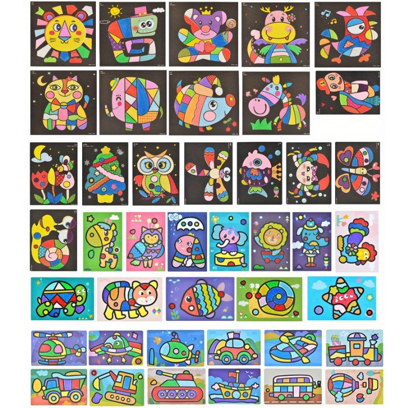 Sand Painting Children Colored Sand Boys And Girls Baby Handmade Diy Production,  Scraping Art Sand Painting Set Toys