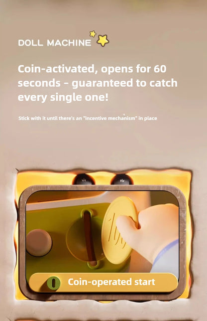 Children Mini Claw Machine Toy DIY Coin Operated Play Game Electric Clip Doll Arcade Machine Kids Interactive Toy Christmas Gift