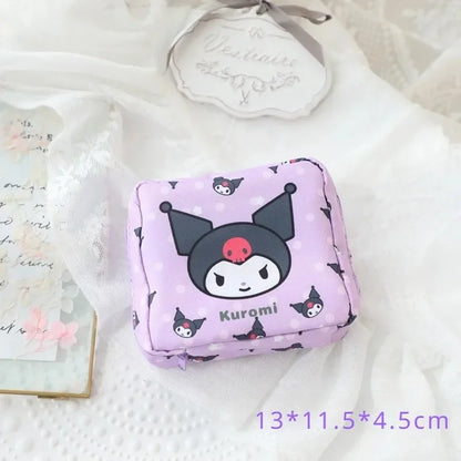 Sanrio Kuromi Storage Bag Cartoon Anime Figures Pochacco Cinnamoroll Purse Q Figural Cute Toy Bag Girls Birthday Christmas Gifts