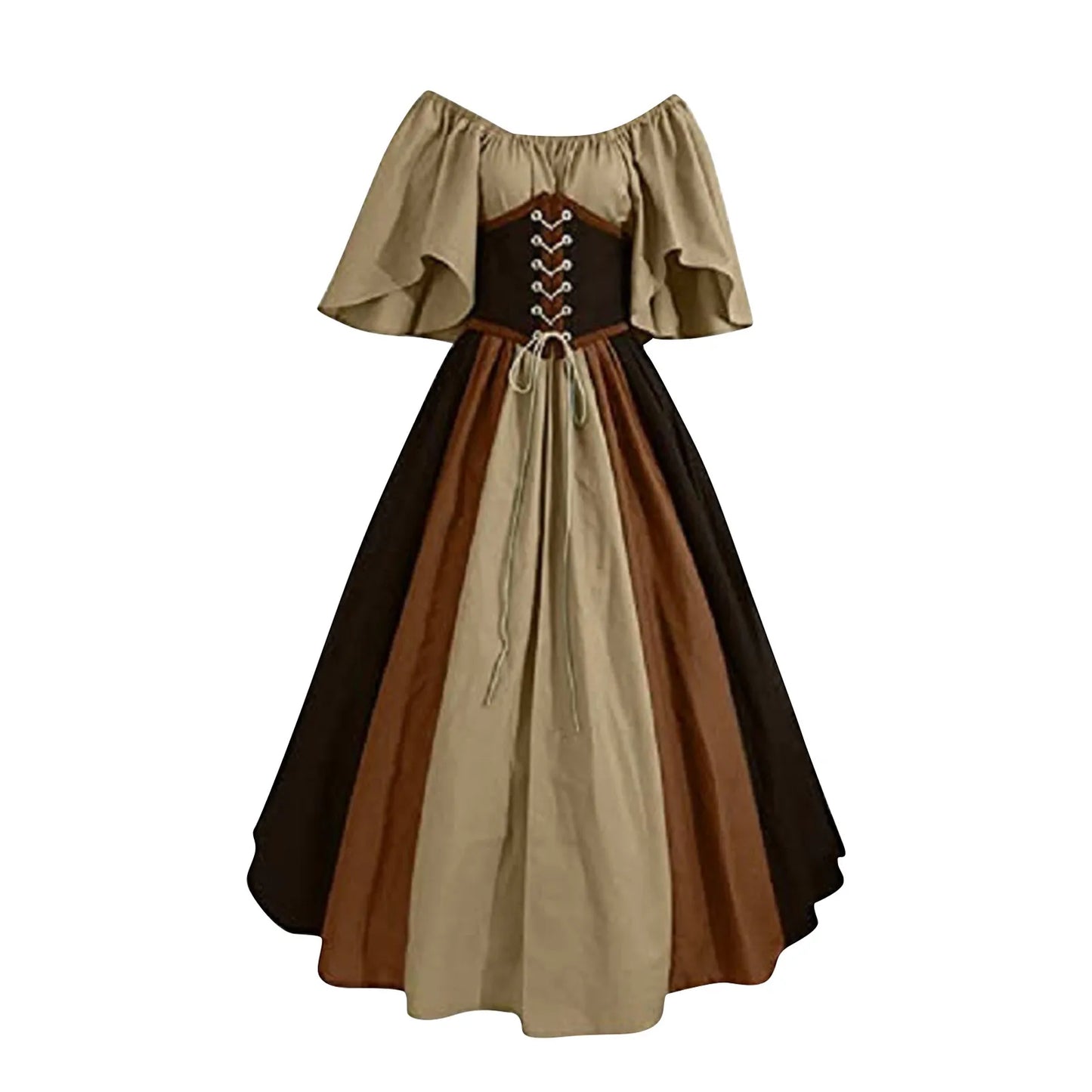 New Medieval Costume for Women Halloween Corset Gothic Renaissance Dress Plus Size Flare Sleeve Ball Gown Cosplay Clothes