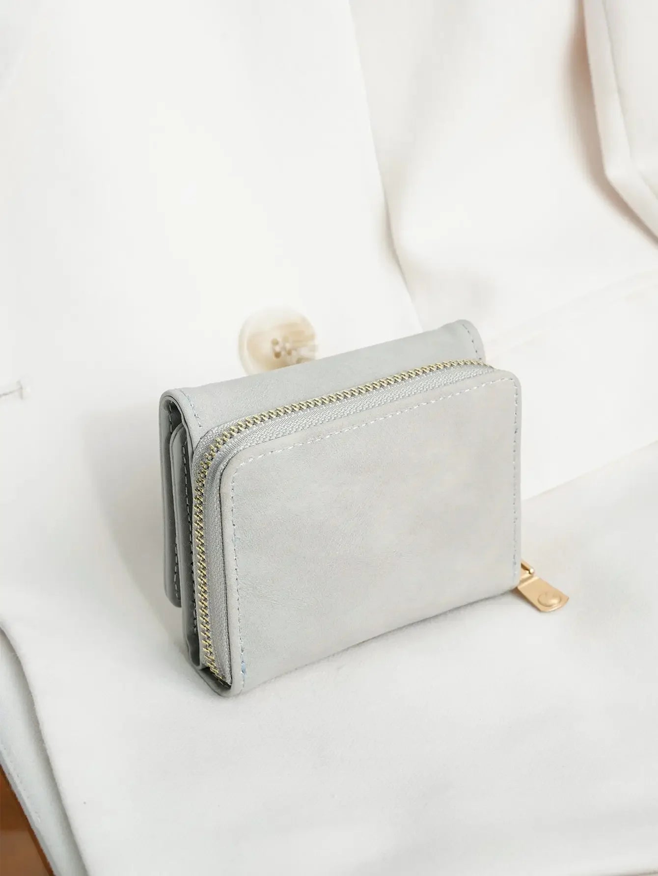 1pc Ladies' Short Wallet Suitable For Work & Business ID Card Credit Card For Christmas Gift For Young Girls Women White-Collar