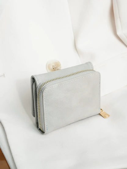 1pc Ladies' Short Wallet Suitable For Work & Business ID Card Credit Card For Christmas Gift For Young Girls Women White-Collar