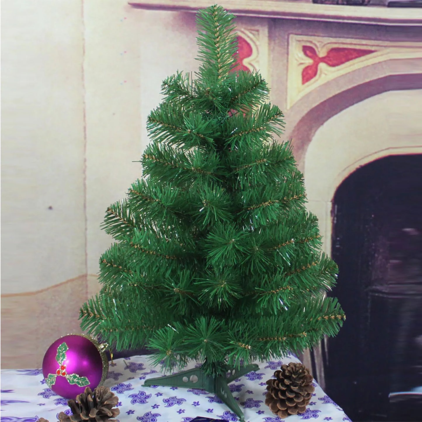 Christmas Tree Mini Christmas Artificial Pine Tree Decoration Supplies Encrypted Leaves Branches Portable Simple To Install Gift