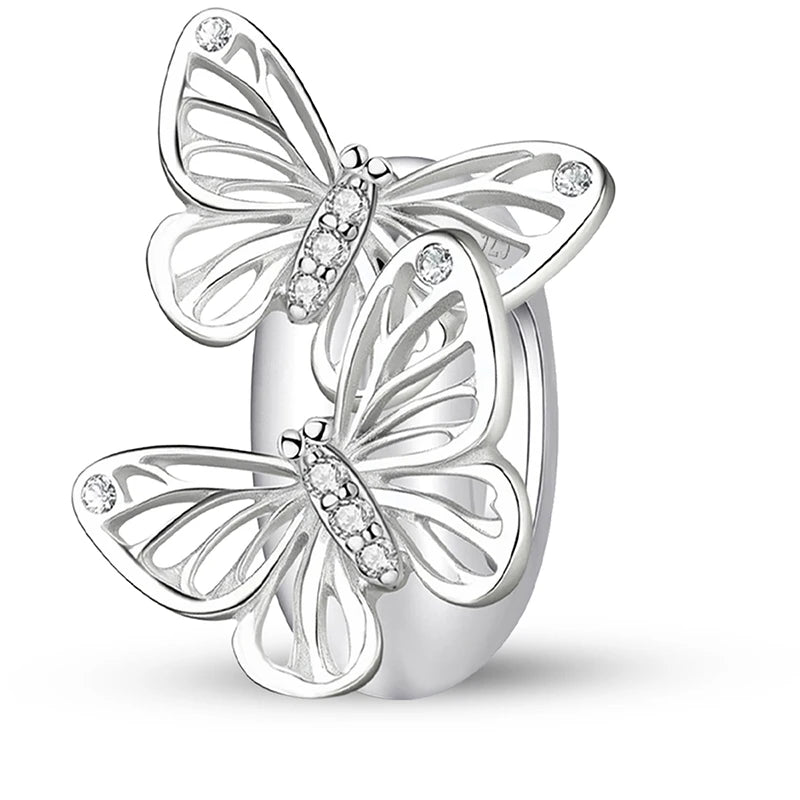 Original 925 Sterling Silver Charms Beads Glowing Luminous Bee Firefly Butterfly Pendant for Bracelet Bangle Charm DIY Jewelry