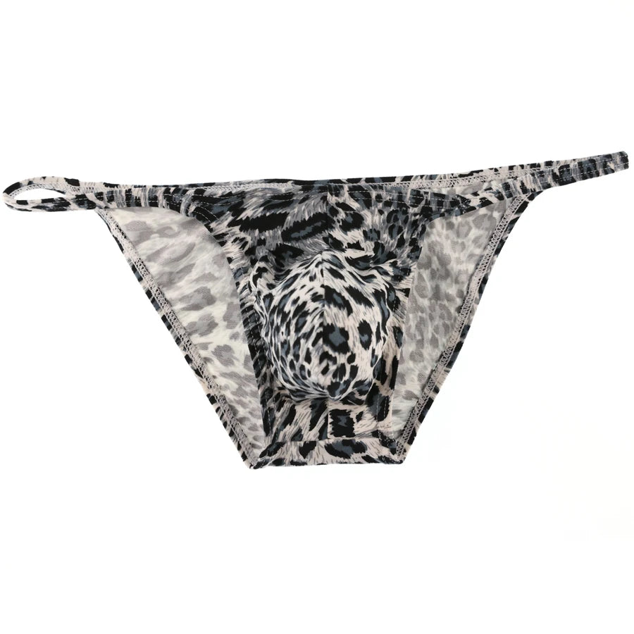 Fashion Leopard Print Men Underwear Silk Breathable Sexy Men's Briefs Panties Male Underpants Low Waist Gays Men Briefs