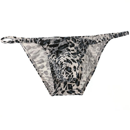 Fashion Leopard Print Men Underwear Silk Breathable Sexy Men's Briefs Panties Male Underpants Low Waist Gays Men Briefs
