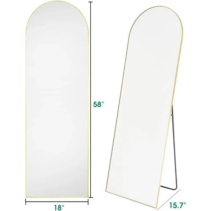 18"x58" Full Length Mirror, Floor Mirror, Arched Full Length Mirror with Stand, Wall Mirror, Full Body Mirror Freestanding